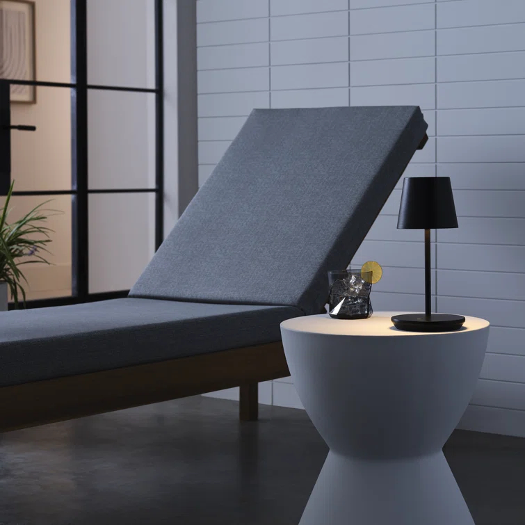 Black Rechargeable LED Outdoor Table Lamp with 3-Way Switch