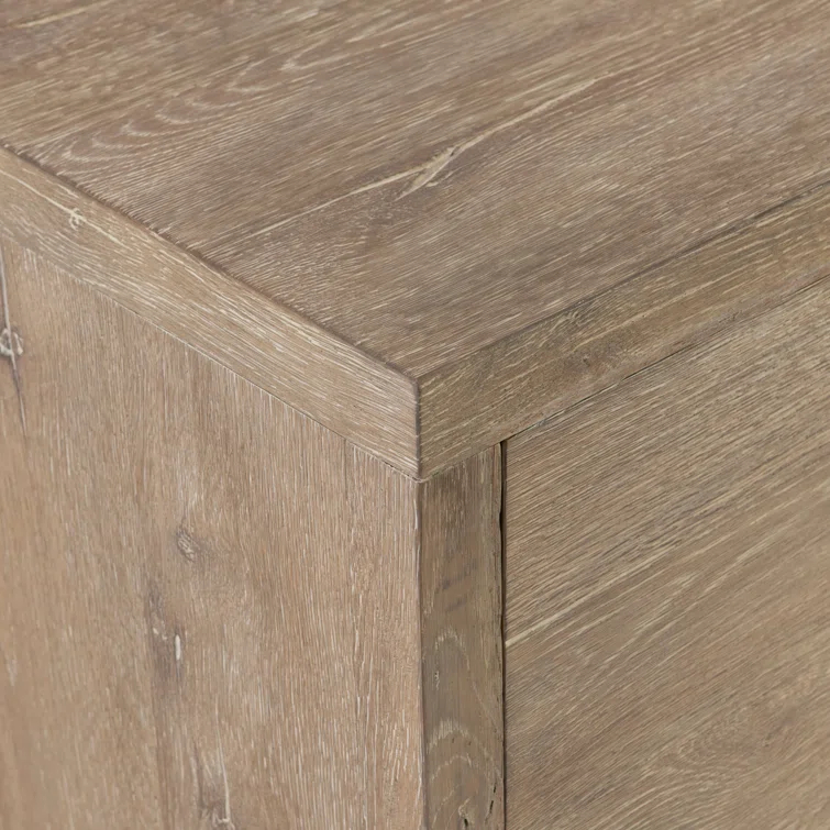 Tribeca Light Brown Oak Buffet with Steel Legs