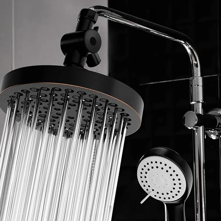 JASODI F09DHPYG9D 6 Inch High Pressure Rainfall Showerhead for Bath - Adjustable Swivel Shower Head