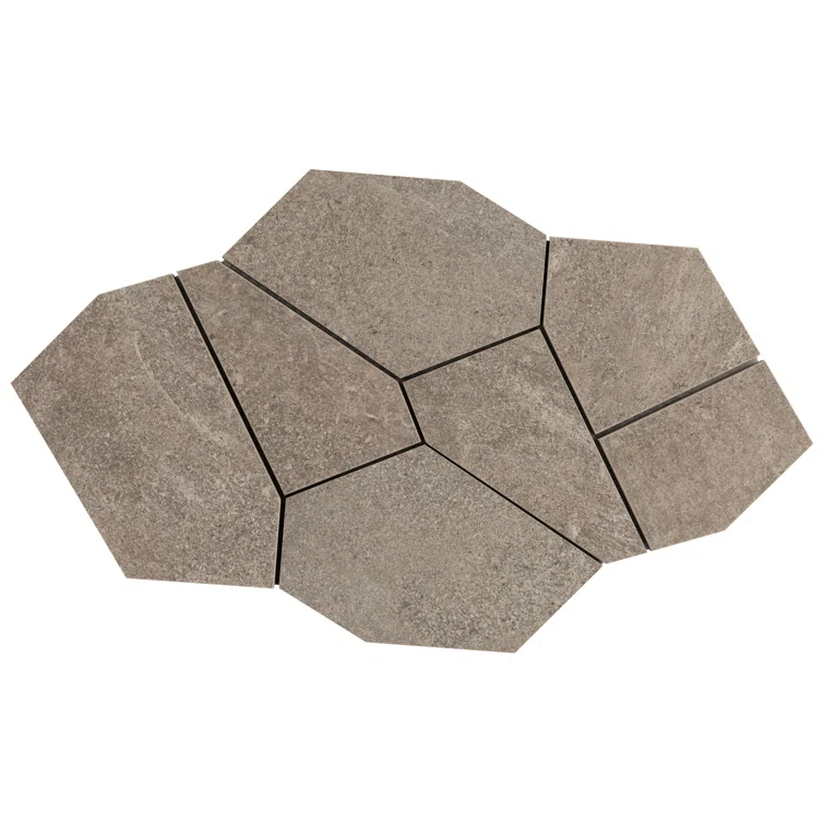Monolith 11.81 In. X 19.68 In. Organic Pattern Matte Porcelain Mosaic Floor And Wall Tile (1.55 Sq. Ft. / Each)