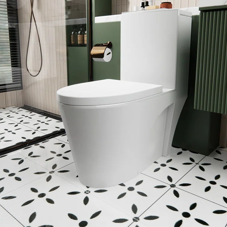 Momei 1.6 GPF Dual-Flush Toilet Modern Elongated One-Piece Toilet (Seat Included)
