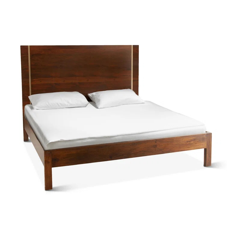 King Size Brown Mango Wood Platform Bed Frame