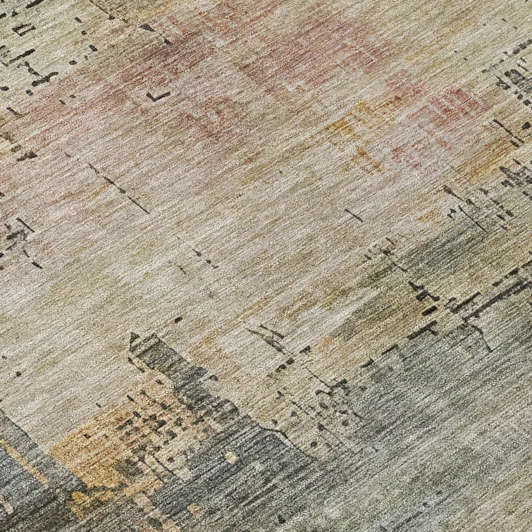 Machine Washable Indoor/Outdoor Claudian ACN1650 Sage Rug