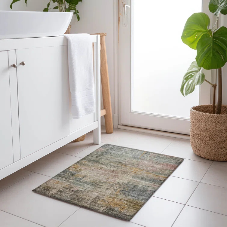 Machine Washable Indoor/Outdoor Claudian ACN1650 Sage Rug