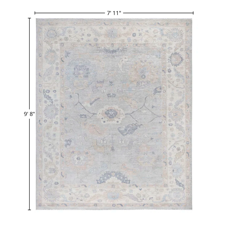 Floral One-of-a-Kind 7' 11" X 9' 8" Hand Knotted Area Rug