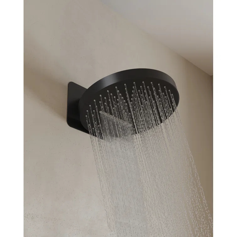Wall Mounted Dual Thermostatic Shower Shower Faucet Set ,Waterfall & Rainfall Shower Head with Rough-In Valve