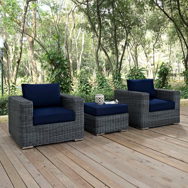 Modway Invite 3 Piece Outdoor Patio Sunbrella Sectional Set