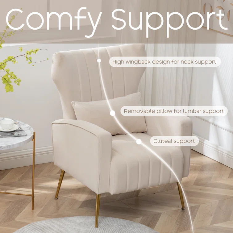 Mercer41 Upholstered Accent Chair With Pillow For Living Room(set of 2) (Set of 2)