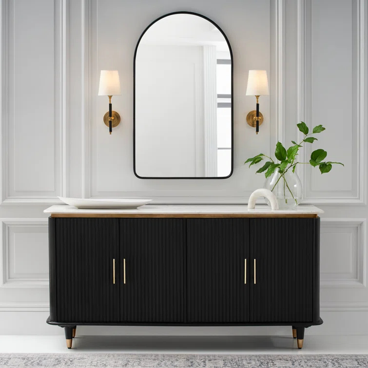 Bronze and Saddle Leather Wall Sconce with Linen Shade