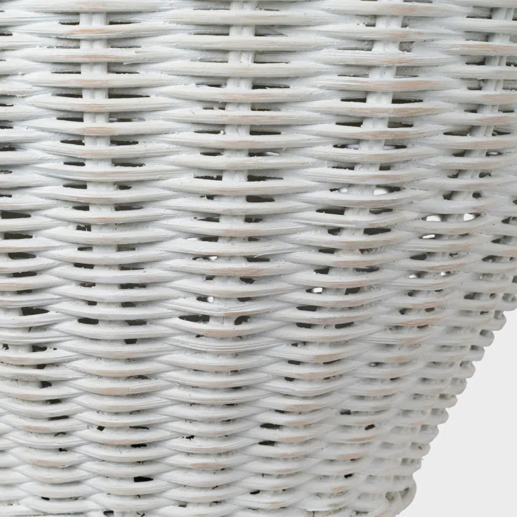 Evie Adjustable White Wicker Outdoor Table Lamp