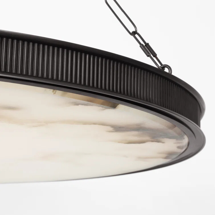 Matthew Bronze 3-Light LED Chandelier with Alabaster Shade