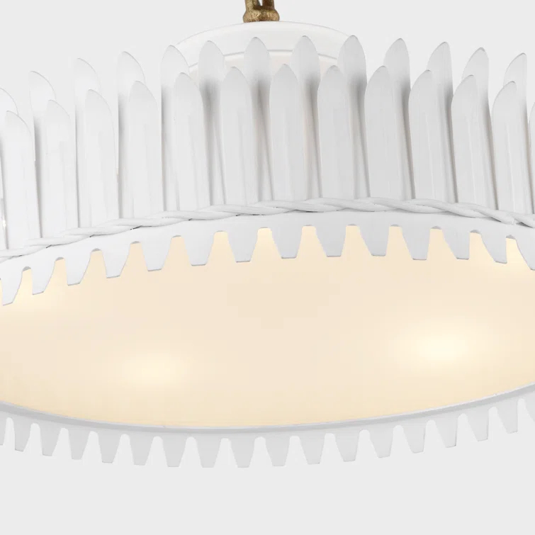 Plaster White 20.75" Drum LED Semi-Flush Mount Light
