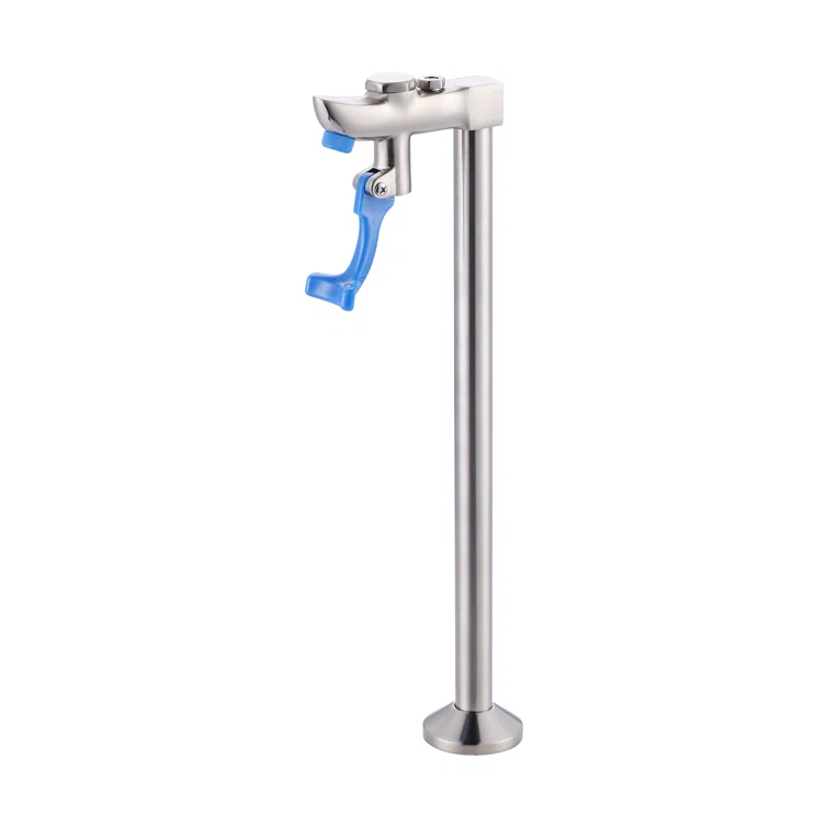 13.8 In. Commercial Deck Mounted Pot Filler Faucet, Glass Filling Station With Male Shank Pedestal In Brushed Nickel