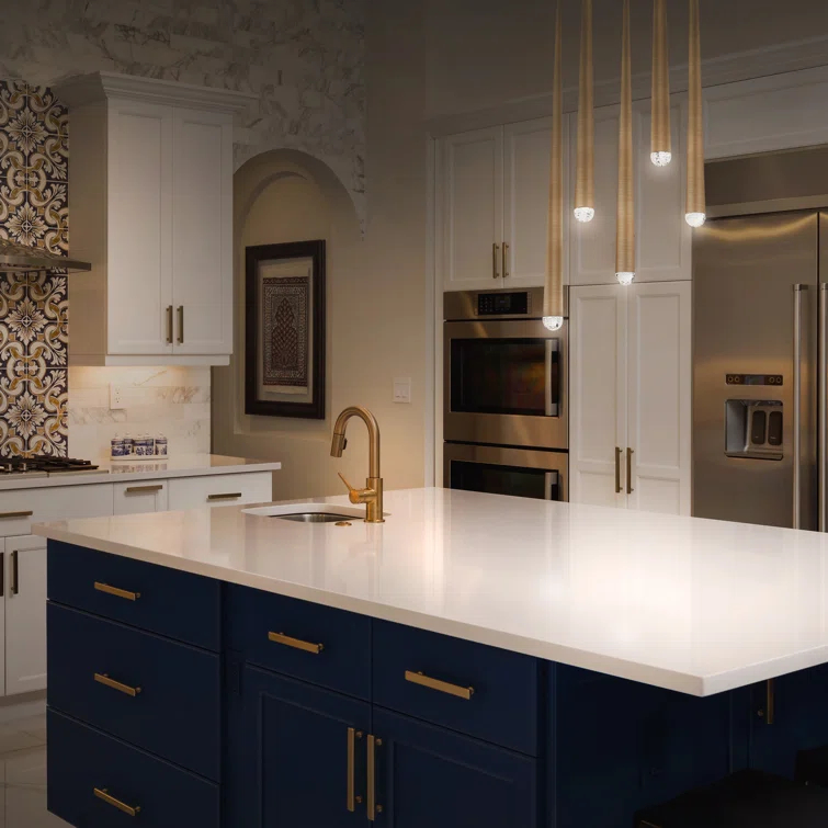 Cascade 5 - Light Aged Brass LED Cluster Pendant