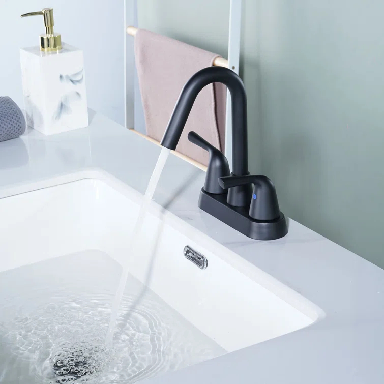 Centerset 2-handle Bathroom Faucet with Drain Assembly