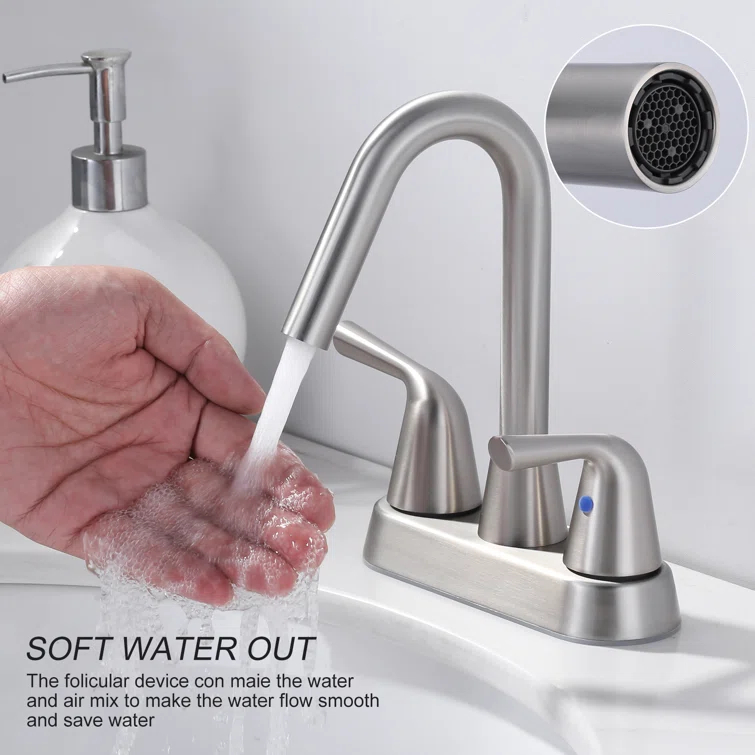 Centerset 2-handle Bathroom Faucet with Drain Assembly