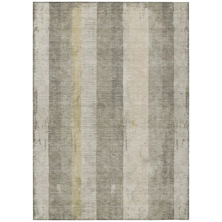 Machine Washable Indoor/Outdoor Cinead ACN1689 Taupe Rug