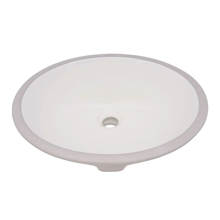 Ruvati 16 x 13 inch Undermount Bathroom Sink Oval Porcelain Ceramic with Overflow