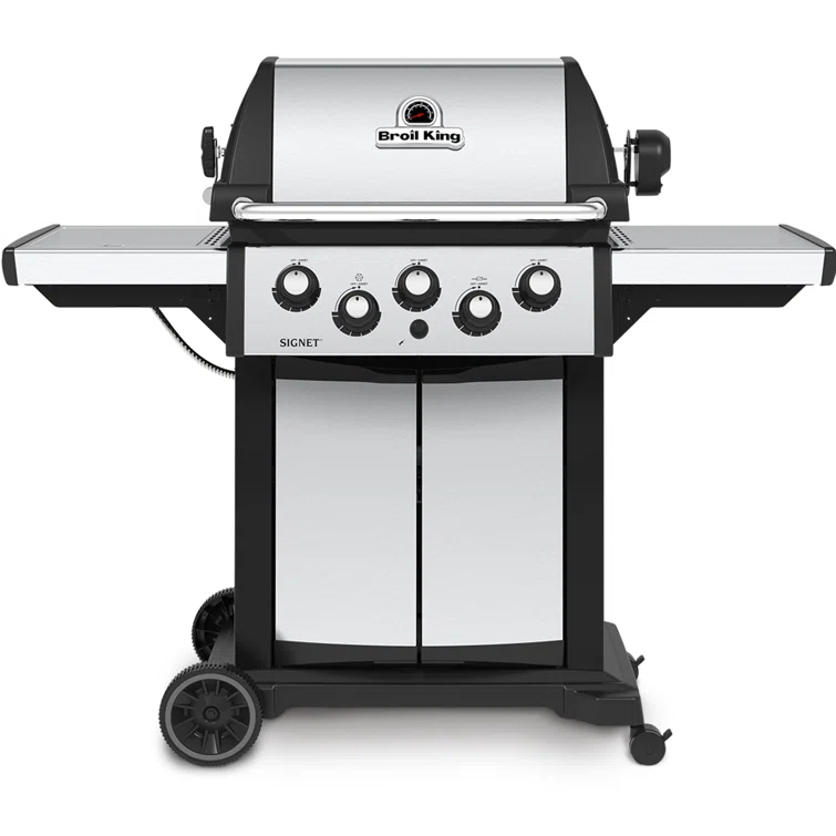 Broil King Signet 390 3-Burner Grill in Stainless Steel with Side Burner and Rear Rotisserie Burner
