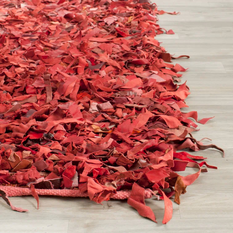 Schaefer Handwoven Leather Solid Color Rug