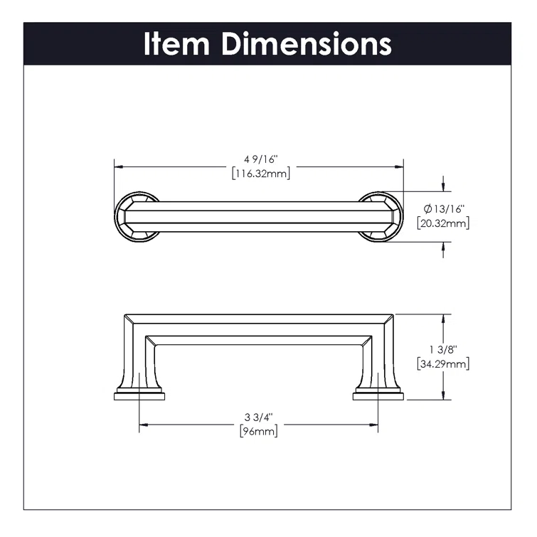 Polished Nickel Modern Bar Handle Pull with Mounting Hardware
