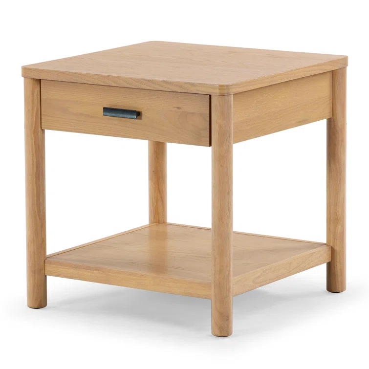 Safavieh Jaylessa Solid Wood 1 Drawer End Table in Natural