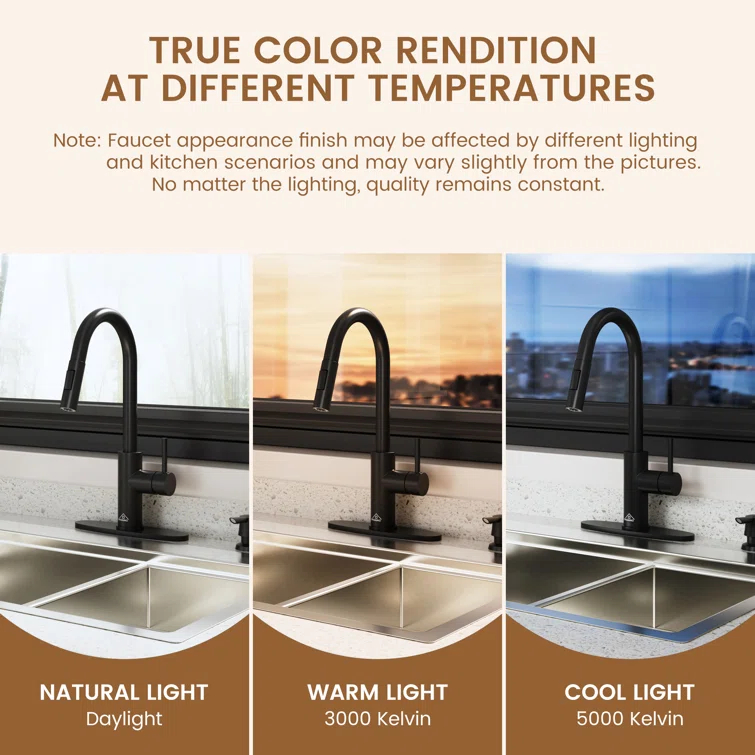Willow Single-Handle Pull Down Sprayer Kitchen Faucet with Infrared Sensor, Soap Dispenser and Deck Plate