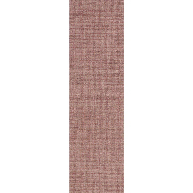 Bryn Hand-Tufted Loop Pile Wool Tweedy Plaid Textured Solid Area Rug Spice Orange Rose Burgundy Tan