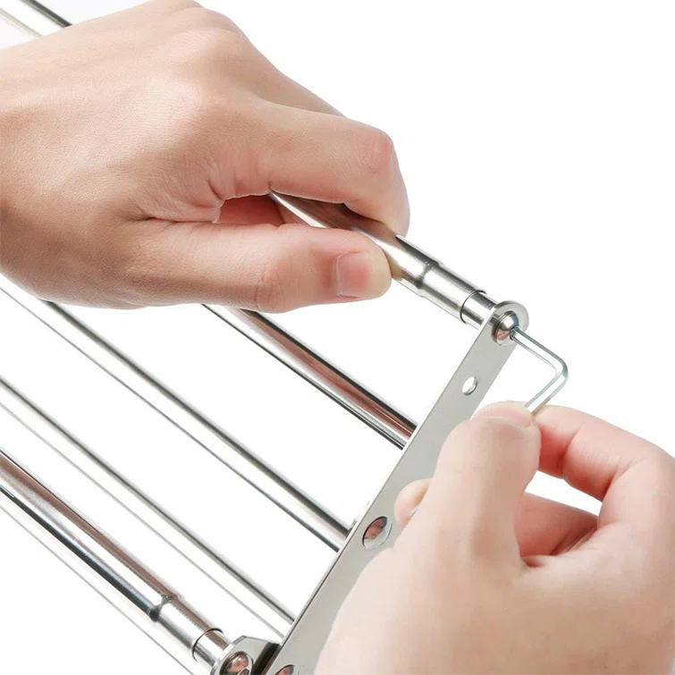JASODI F07TG7H1NK Stainless Steel Space-Saving Towel Rack, Wall Mounted Retractable Huge Capacity Drying Rack