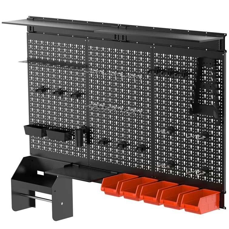 Metal Pegboard Wall Organizer – 4ft Wide