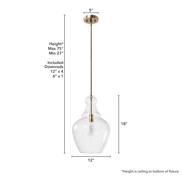 Maple Park 1 Light Bell Pendant