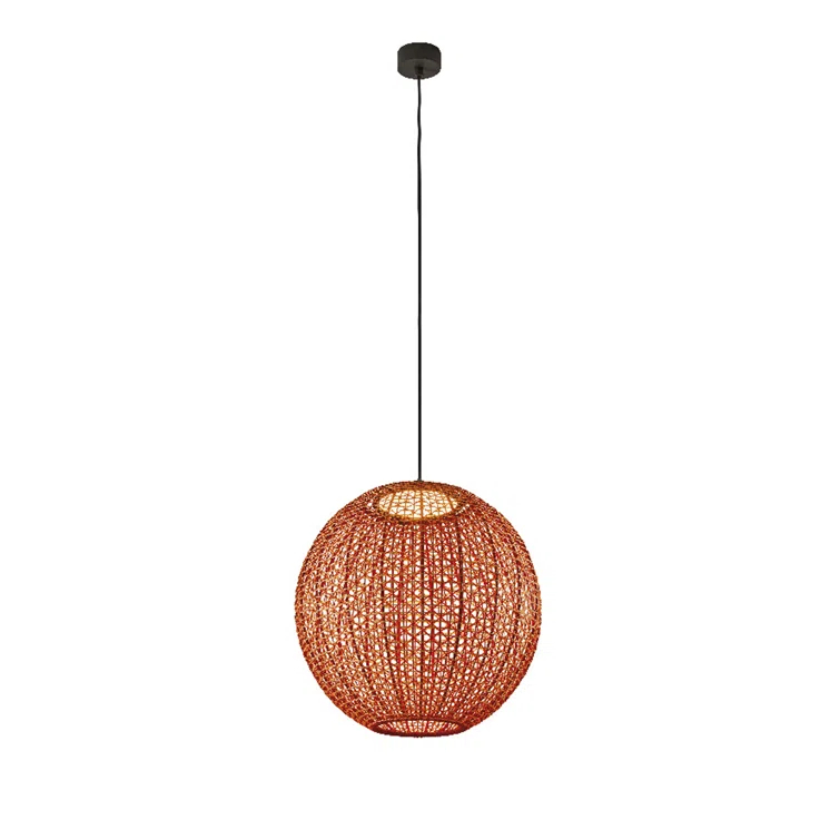 Black and Red Aluminum LED Globe Pendant Light