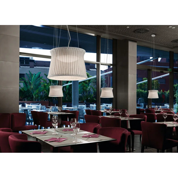 Syra 1 - Light Shaded Drum LED Pendant