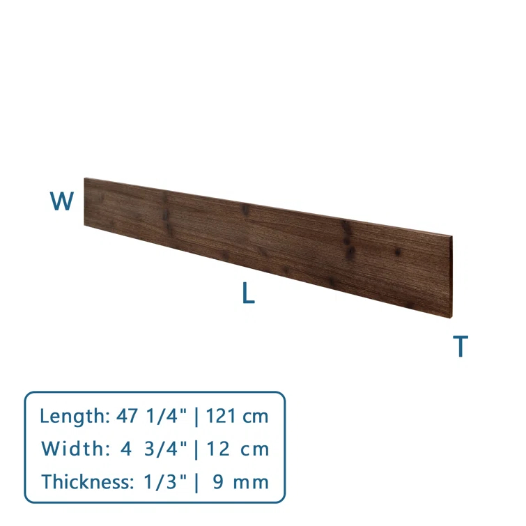 47.25" L x 4.75" W Solid Barn Wood Wall Planks Decorative Wall Paneling