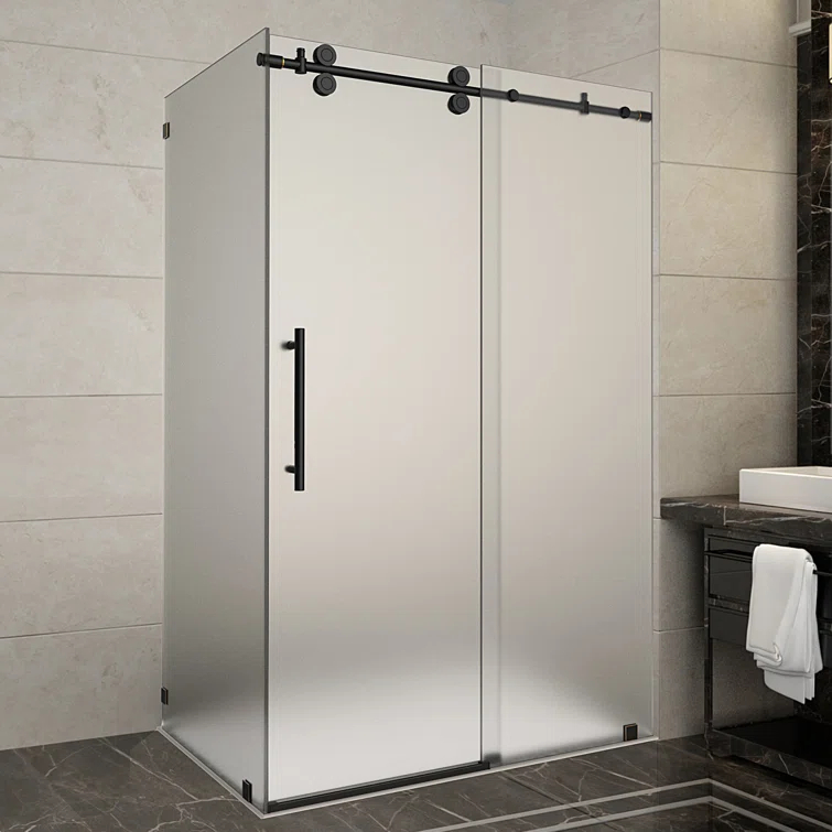 Aston Langham 48" x 75" Rectangle Sliding Shower Enclosure SEN979F-ORB-48-10