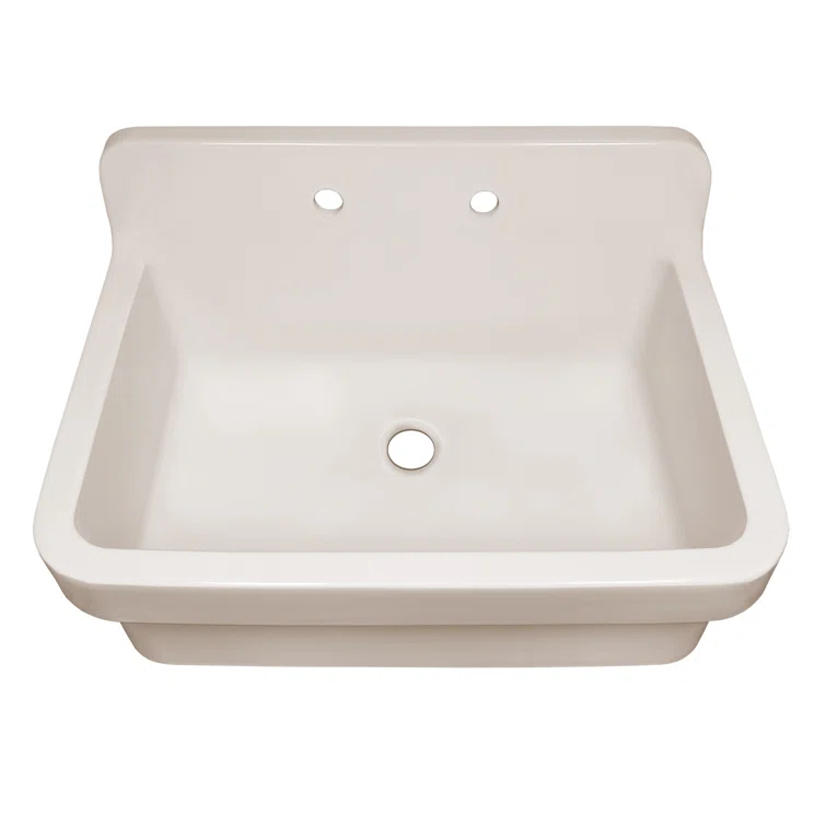 Whitehaus Old Fashioned Country Fireclay Utility Sink with High Backsplash