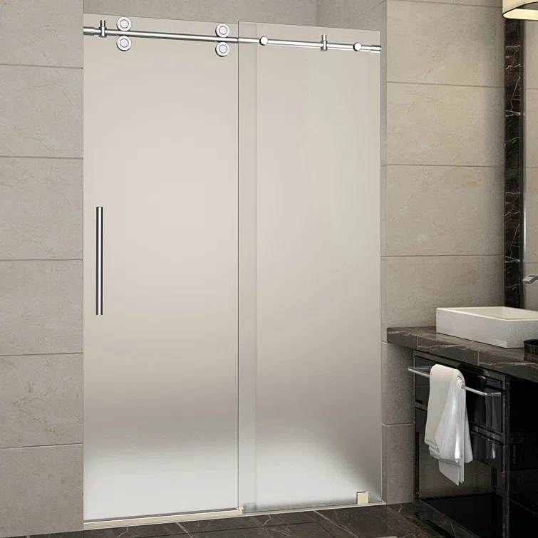 Langham 75" H Hinged Frameless Shower Door