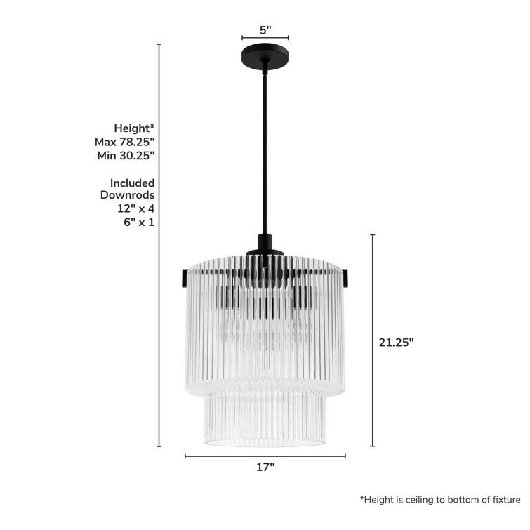 Ontario 3 Light Pendant Ceiling Light Fixture