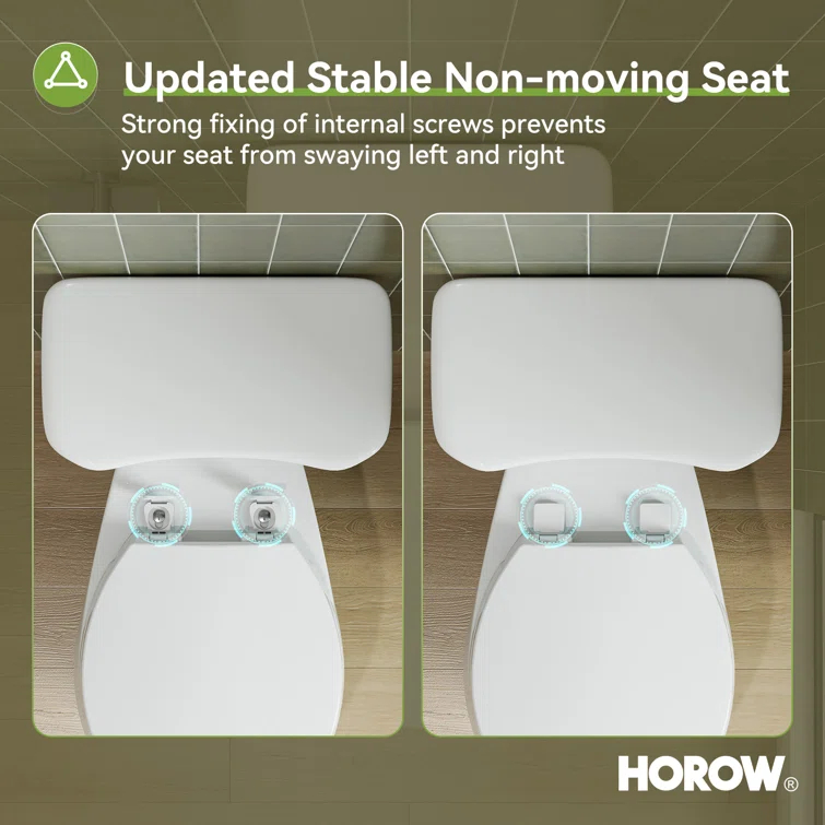 HOROW 1.28 GPF Round Chair Height Floor Mounted Two-Piece Toilet (Seat Included)