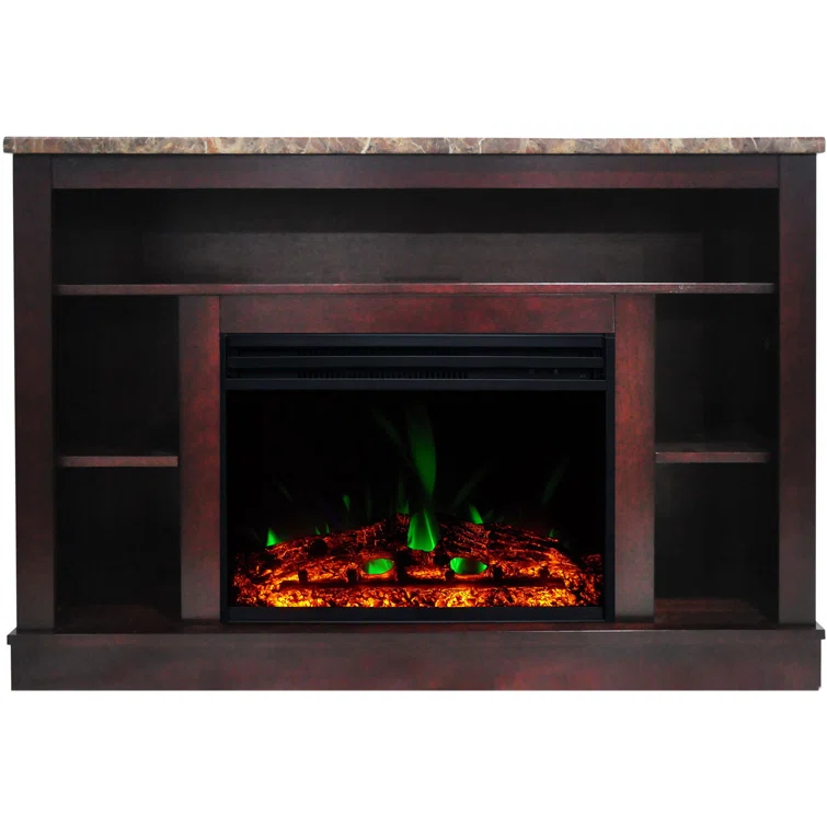Cambridge Seville Freestanding Fireplace Mantel TV Stand with Storage Shelves and 1500W Electric Heater Insert