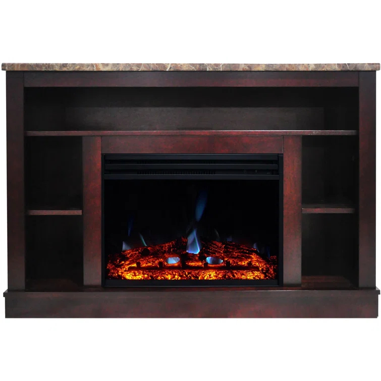 Cambridge Seville Freestanding Fireplace Mantel TV Stand with Storage Shelves and 1500W Electric Heater Insert