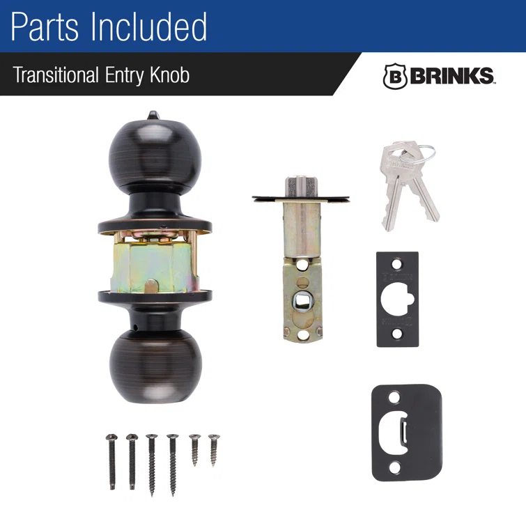 Brinks Raleigh Series Keyed Entry Transitional Ball Knob