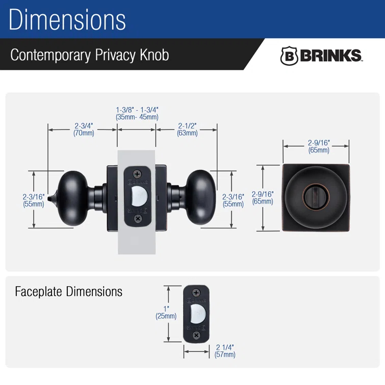 Brinks Mendocino Series Privacy Contemporary Ball Knob