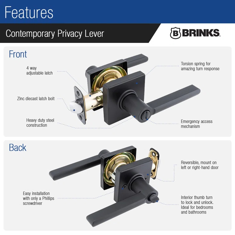 Brinks Mendocino Contemporary Privacy Lever