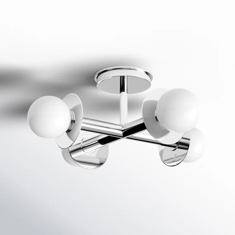Allegra 4 Light Glass Semi Flush Mount