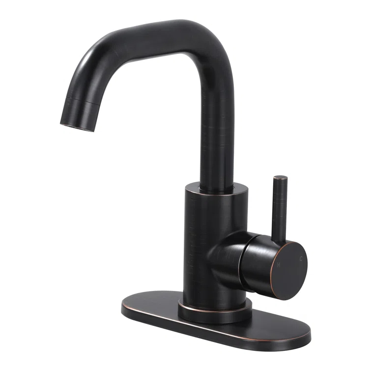 Single Handle Stainless Steel Bar Faucet With Supply Lines And Deckplate