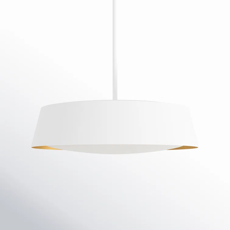 Matte White Glass Drum Pendant Light with Silk Shade