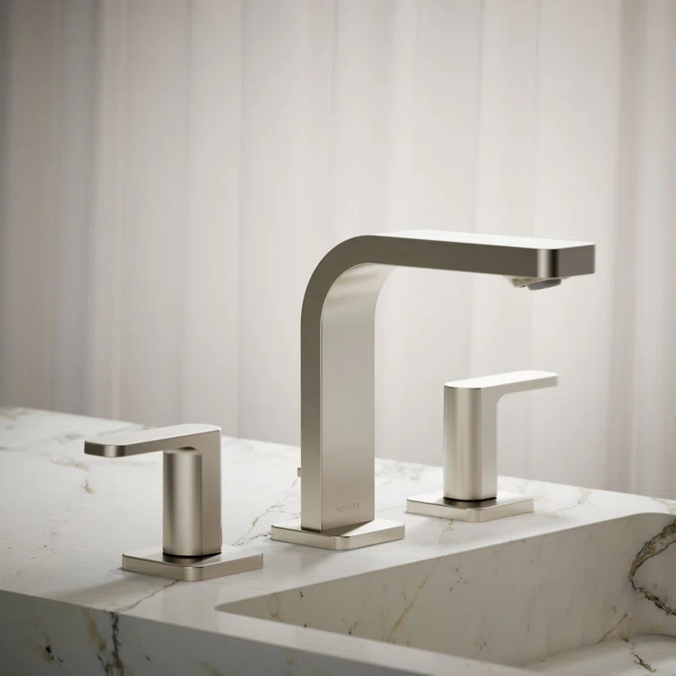 Kohler ® Parallel ® Widespread Nickel Bathroom Sink Faucet and Handles