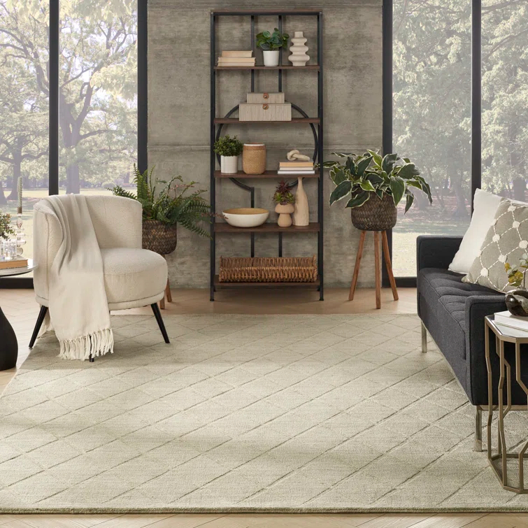 Nourison Wool Haven Sage Modern Wool Indoor Rug
