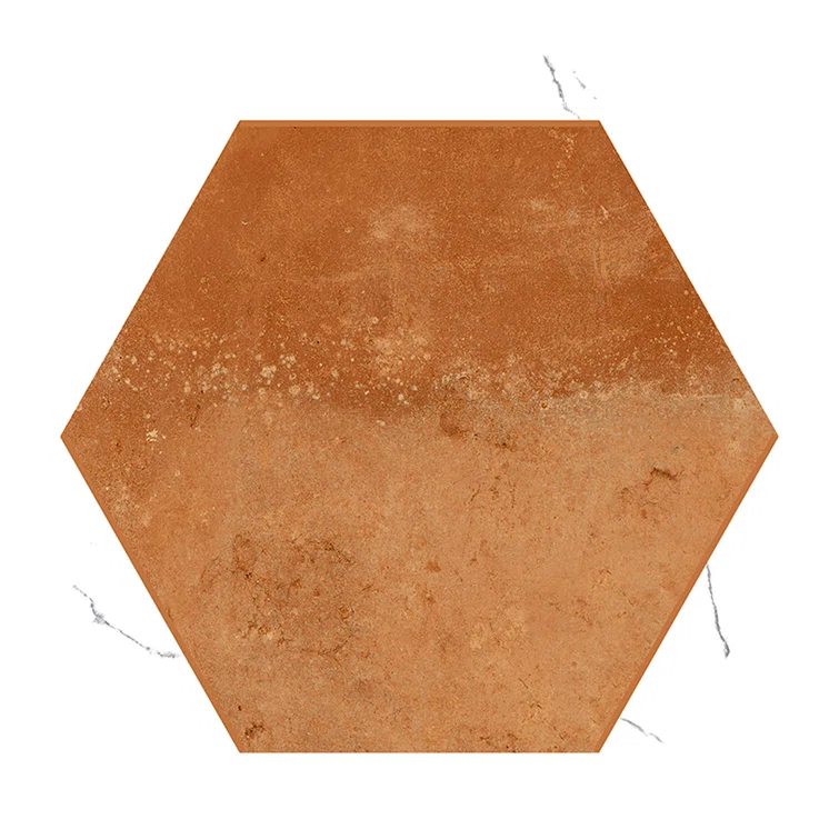 Apollo Tile Aureole 8.66 In. X 9.84 In. Matte Terra Mauve And White Porcelain Hexagon Wall And Floor Tile (8.07 Sq Ft/Case) - 18 Sheets (Set of 18)